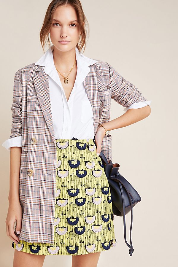 Slide View: 1: Loren Embroidered Mini Skirt