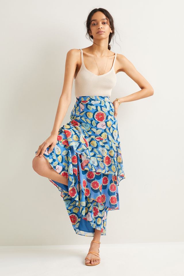 Medley Tiered Maxi Skirt | Anthropologie