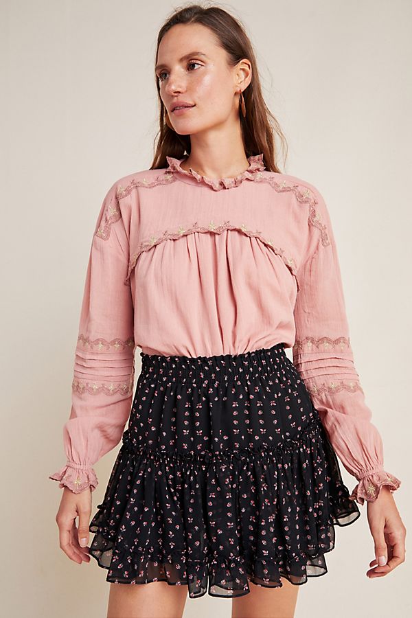 Slide View: 1: Willa Ruffled Mini Skirt