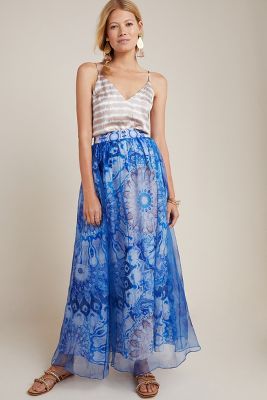 Swetha Silk Maxi Skirt | Anthropologie