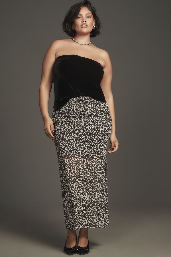 Slide View: 5: Maeve Mesh Maxi Skirt