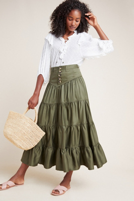 tiered maxi skirt anthropologie