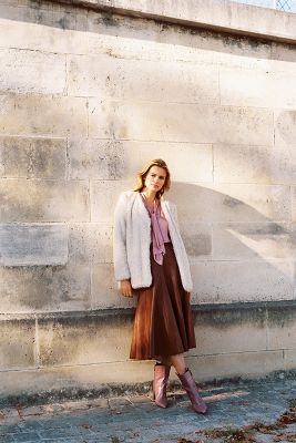 anthropologie red leather skirt