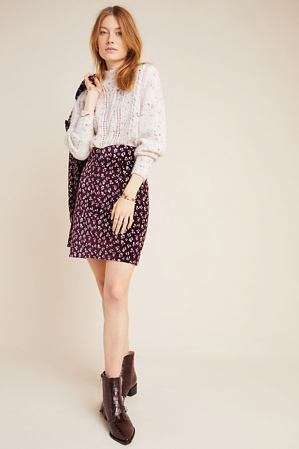 Slide View: 1: Antibes Velvet Mini Skirt