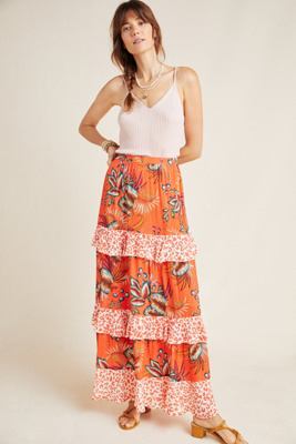 tiered maxi skirt anthropologie