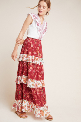 tiered maxi skirt anthropologie