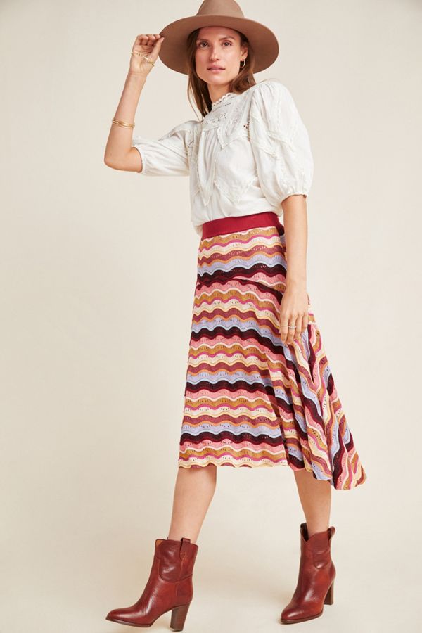 Cecilia Prado Striped High-Low Skirt