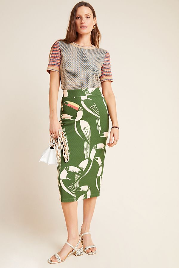 Slide View: 1: Farm Rio Toucans Pencil Skirt