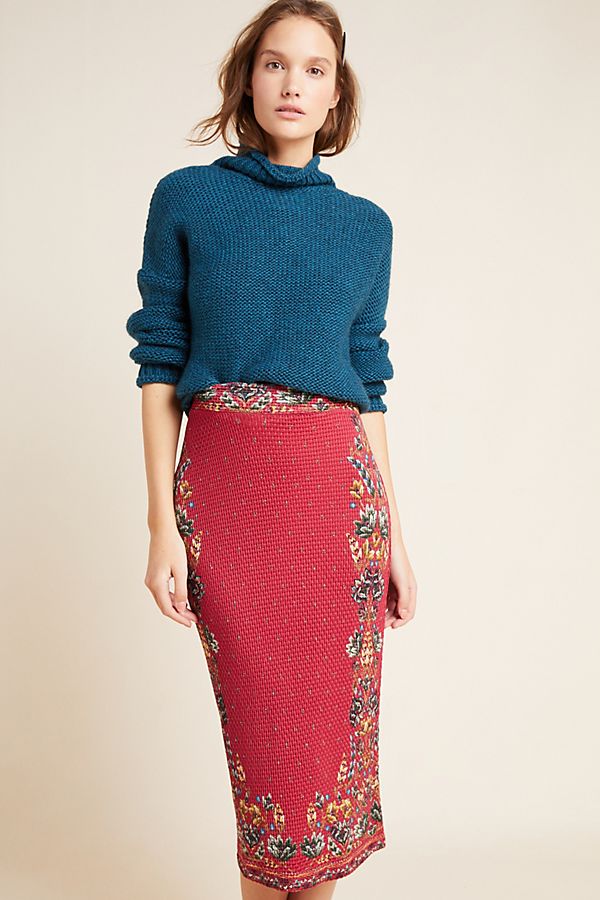 Slide View: 1: Farm Rio Catalina Knit Pencil Skirt