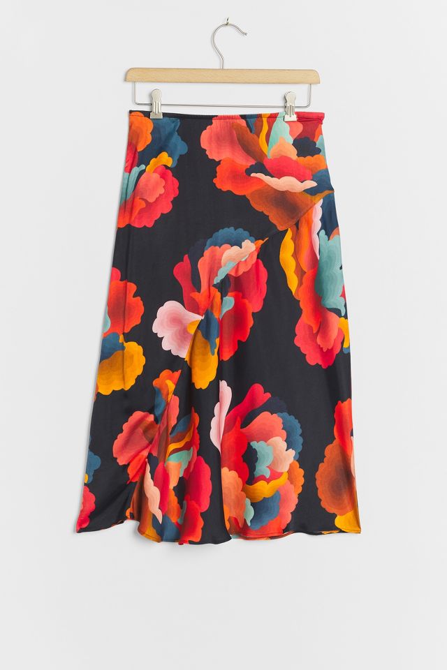 Farm Rio Fizan Bias Midi Skirt | Anthropologie