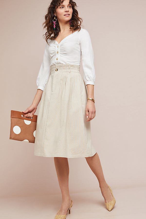 Slide View: 1: Striped Chino Skirt