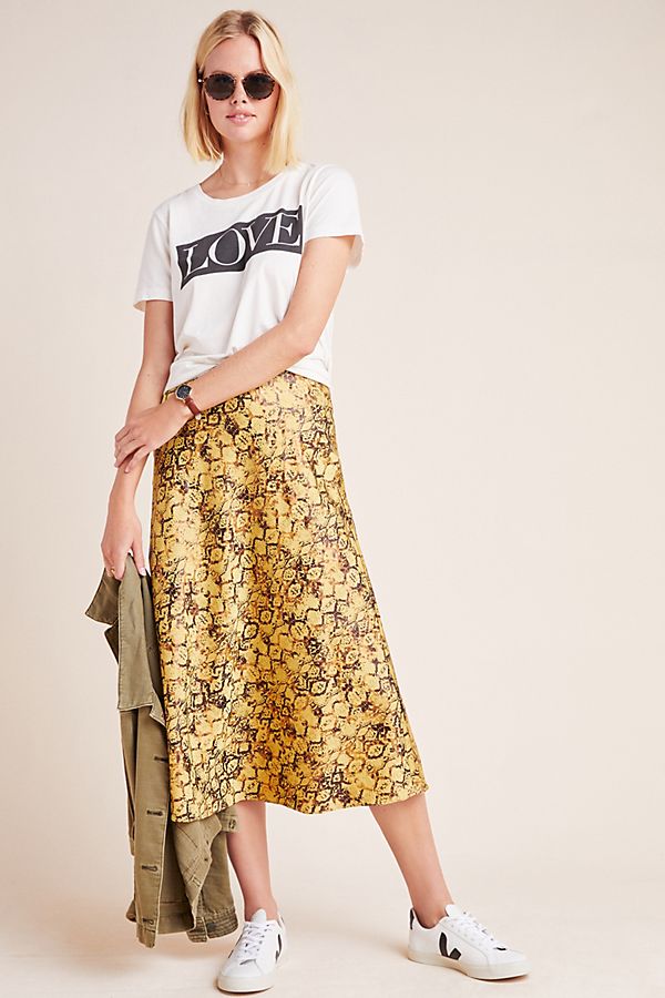Slide View: 1: Harmony Metallic Midi Skirt