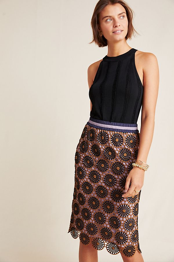 Slide View: 1: Loire Lace Pencil Skirt
