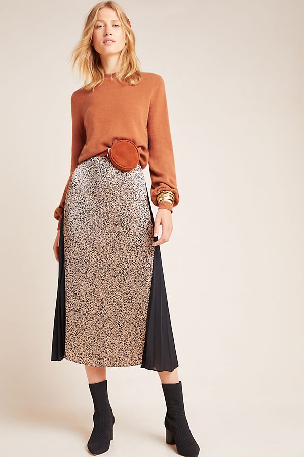 Slide View: 1: Riley Leopard Midi Skirt