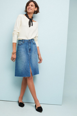 plaid jean skirt