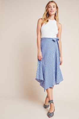 gingham skirt midi