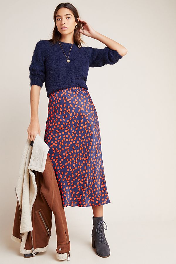 Slide View: 1: Evelyn Bias Midi Skirt