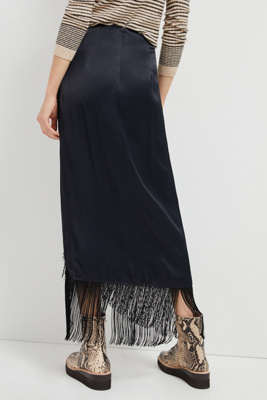 fringe maxi skirt