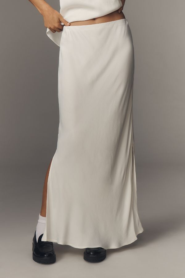 Slide View: 2: The Tilda Maxi Slip Skirt: Side-Slit Edition