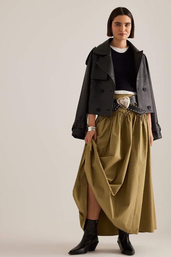 Vista diapositiva: 1: Mare Mare x Anthropologie Basque-Waist Maxi Skirt