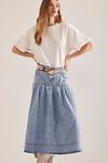 Thumbnail View 3: Pilcro Pleated Basque-Waist Denim Midi Skirt