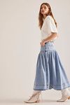 Thumbnail View 4: Pilcro Pleated Basque-Waist Denim Midi Skirt