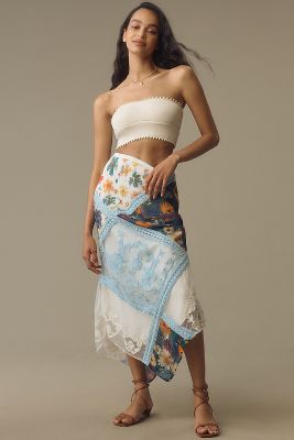 Falda Larga Sirena Estampada de Anthropologie