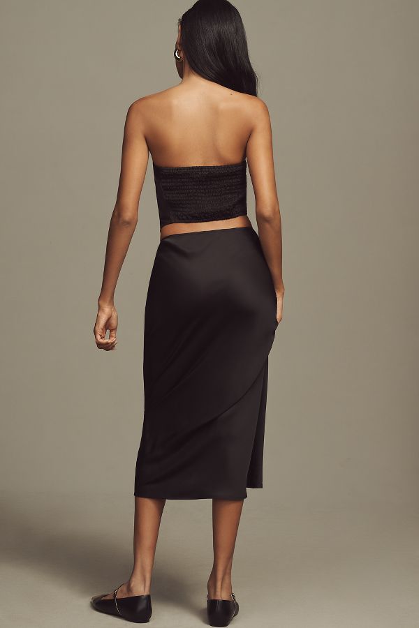 Slide View: 4: By Anthropologie Satin Bias-Cut Maxi Skirt