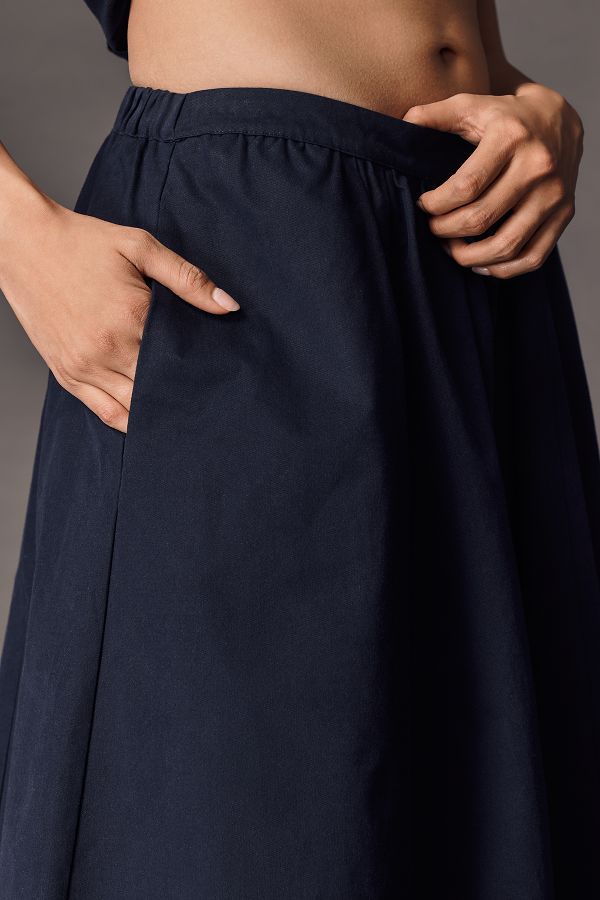 Slide View: 4: The Jacie Poplin Midi Skirt by Maeve