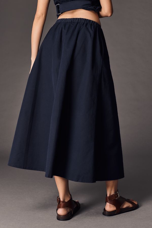 Slide View: 5: The Jacie Poplin Midi Skirt by Maeve