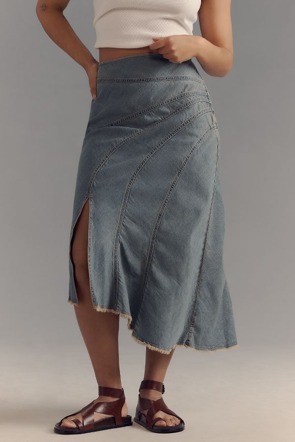 Vista diapositiva: 6: Pilcro Denim Midi Slip Skirt