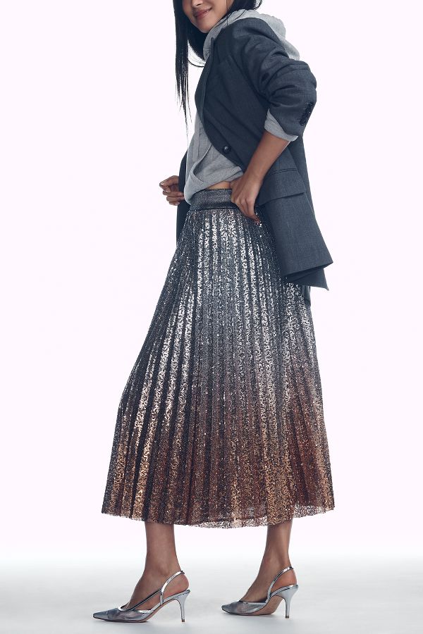 Slide View: 1: Le Superbe Belinda Plissé Midi Skirt