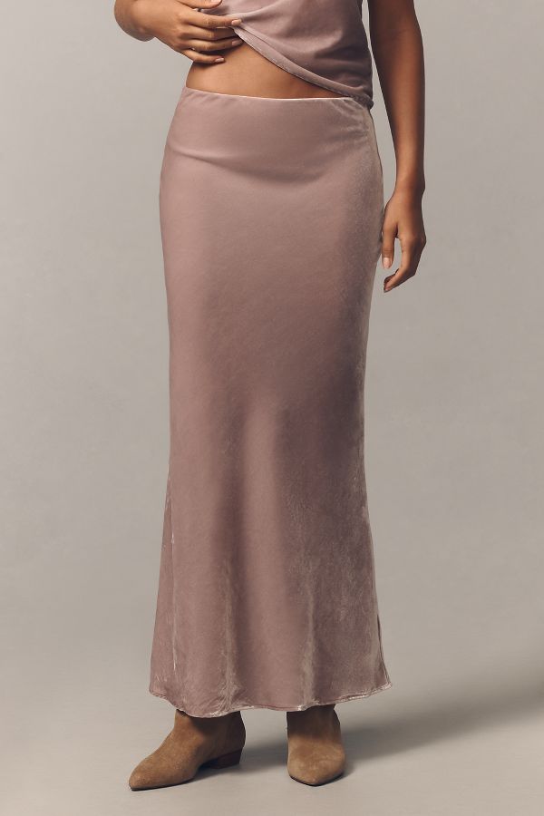 Slide View: 2: The Tilda Maxi Slip Skirt: Velvet Edition