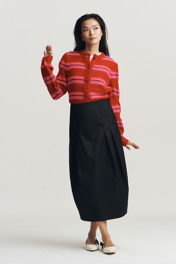 Slide View: 5: Maeve Sculpted Bow Midi Skirt