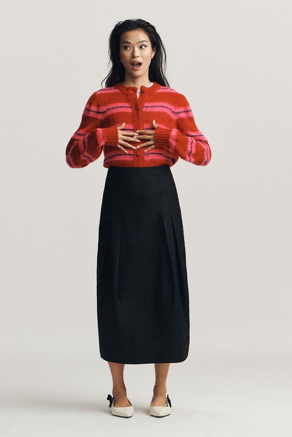 Slide View: 6: Maeve Sculpted Bow Midi Skirt