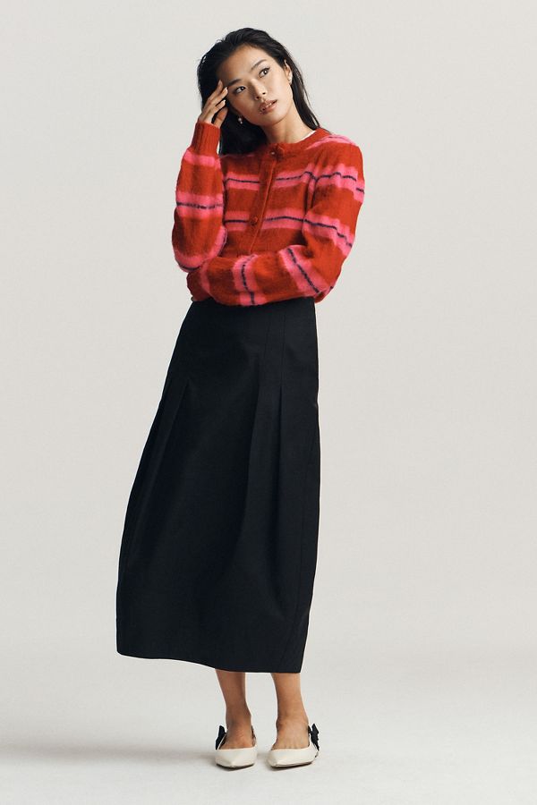 Slide View: 7: Maeve Sculpted Bow Midi Skirt