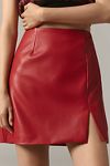 Thumbnail View 2: Maeve Faux-Leather Side-Slit Micro Mini Skirt