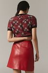 Thumbnail View 3: Maeve Faux-Leather Side-Slit Micro Mini Skirt