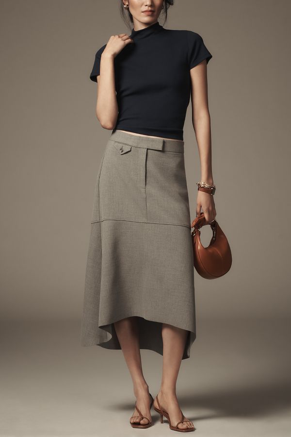 Slide View: 2: Derek Lam 10 Crosby Nicolette Midi Skirt