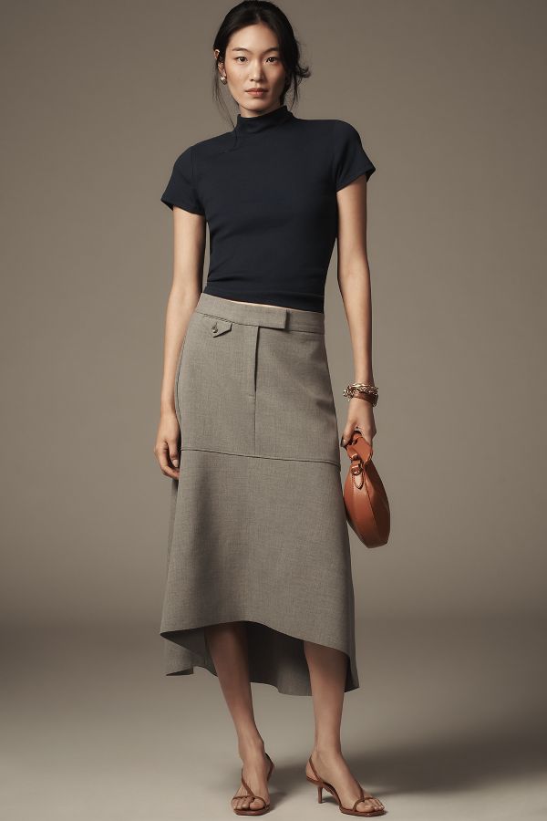 Slide View: 1: Derek Lam 10 Crosby Nicolette Midi Skirt