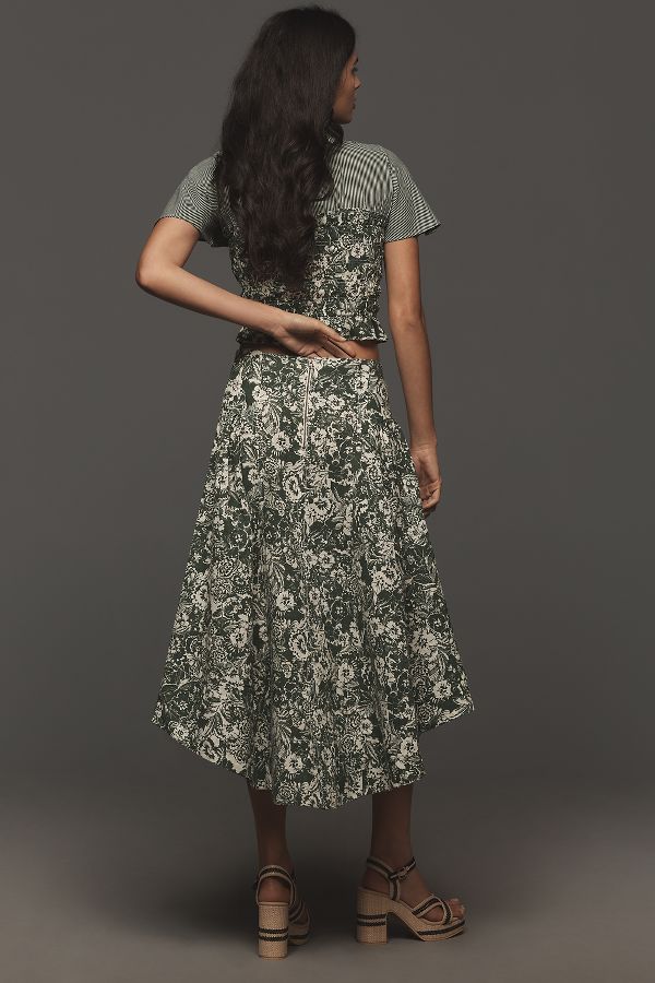 Slide View: 4: By Anthropologie Linen Midi Skirt