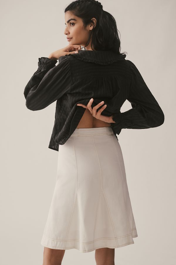 Slide View: 4: Pilcro Fluted Knee-Length Skirt