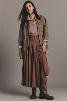 By Anthropologie Asymmetric Pleated Surplus Maxi Skirt