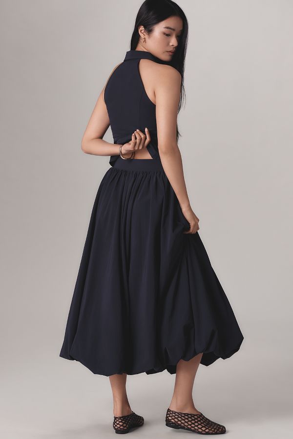 Slide View: 4: Extro&Vert Lily Bubble Hem Midi Skirt