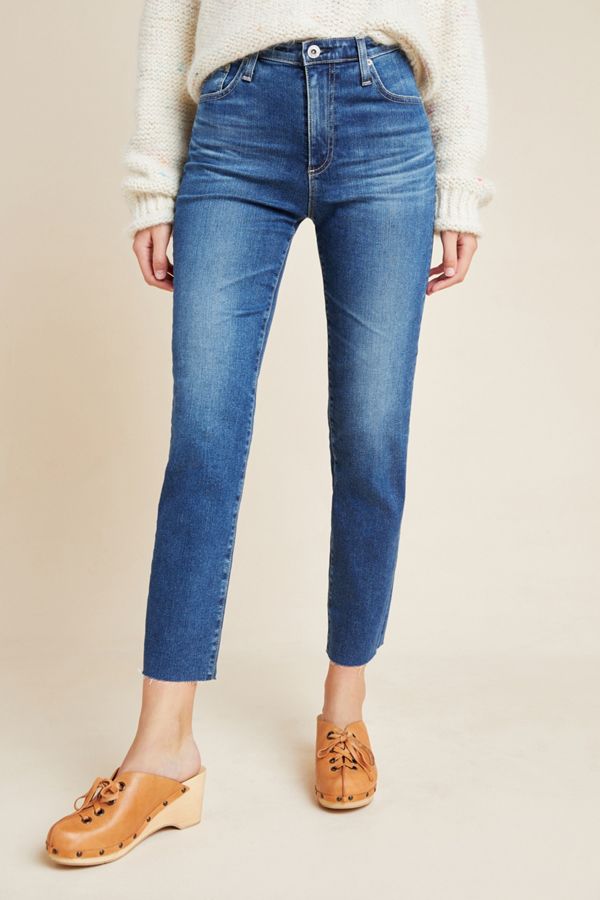 Slide View: 3: AG The Isabelle High-Rise Straight Cropped Jeans