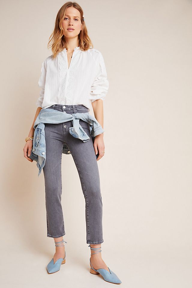 AG The Isabelle High-Rise Button-Fly Slim Jeans | Anthropologie