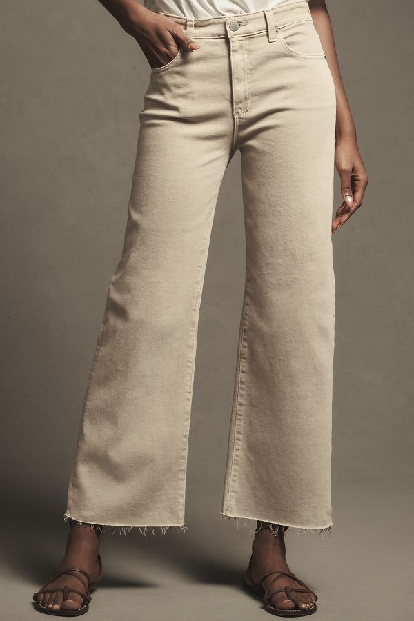 Slide View: 2: AG Saige High-Rise Wide-Leg Crop Jeans