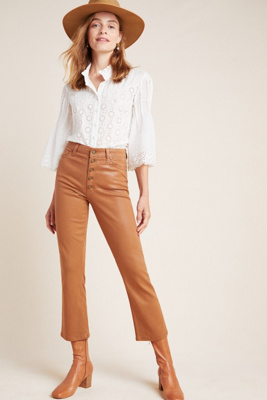 tan faux leather pants