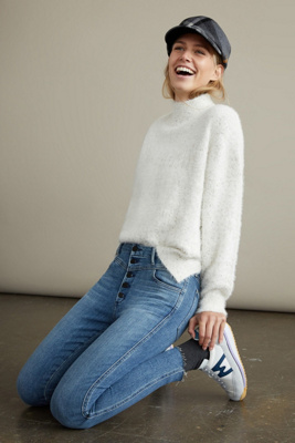 high rise cropped skinny jeans