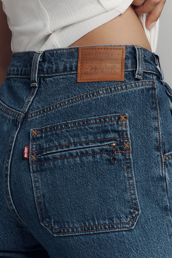 Slide View: 5: Levis Ribcage Bell Super High-Rise Straight-Leg Jeans